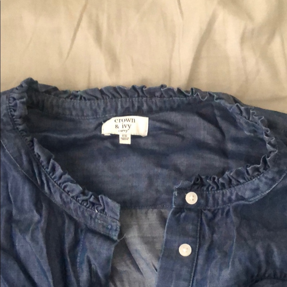 Crown and Ivy Chambray Blouse